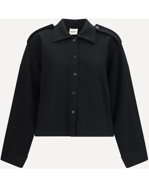 KHAITE Bodine Wide-Sleeve Shirt - Black