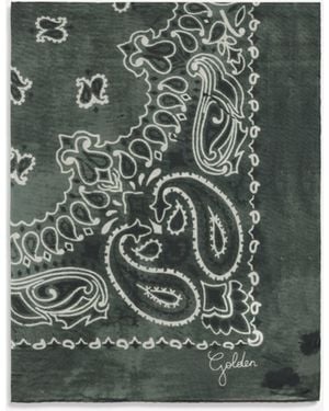 Golden Goose Golden Paisley Printed Silk Scarf - Green