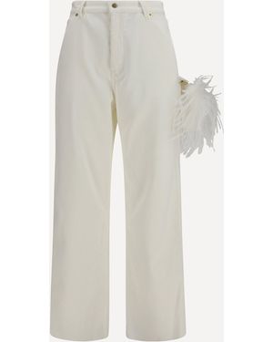 DARKPARK Lisa Feather Chain Corduroy Trousers - White