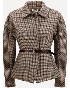 P.A.R.O.S.H. P. A.R. O.S. H. Houndstooth Blazer - Brown