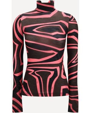 PUCCI Fiammato Wool Jersey Top - Red