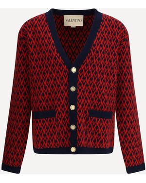 Valentino Cardigan Toute La V - Rosso