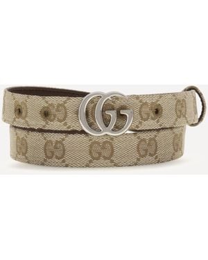 Gucci Slim Gg Marmont Belt - Natural