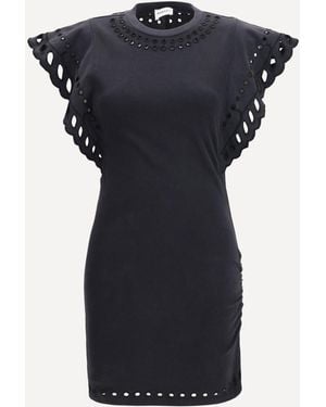 Isabel Marant Orlane Cotton And Broderie Orlane Dress - Black