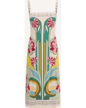 La DoubleJ Floral-Pattern Midi Dress - White