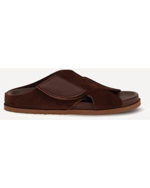 Pedro Garcia Danai Sandals With Maxi Velcro Strap - Brown