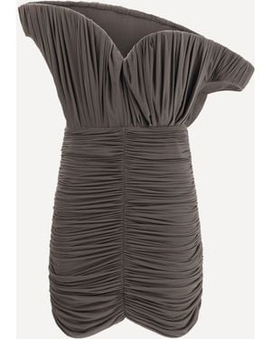 Magda Butrym Asymmetrical Petal Mini Dress - Grey