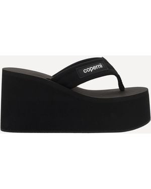 Coperni Branded Wedge Sandals - Black