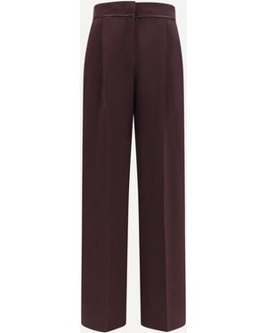 forte_forte Forte_Forte High Waisted Grain De Poudre Trousers - Purple