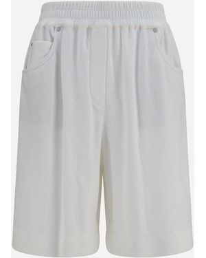 Brunello Cucinelli Cotton Piqué Shorts - Grey