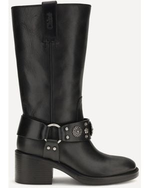 Chloé Dakota Buckle Knee-High Boots - Black