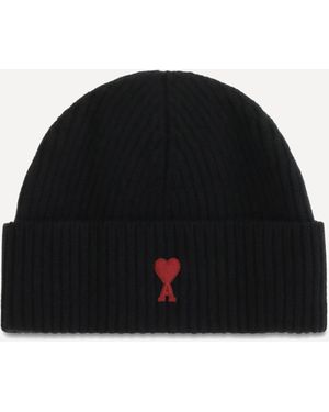 Ami Paris Quota Ami De Coeur Wool Beanie - Black