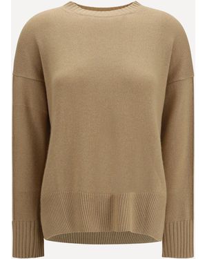 Allude Cashmere Crewneck Sweater - Natural