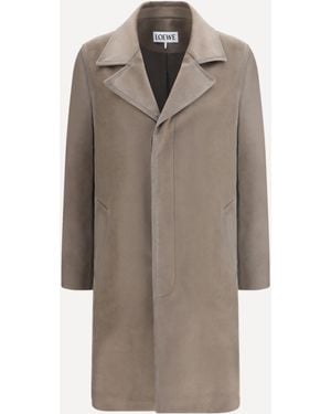 Loewe Single-Breasted Brushed Cotton-Blend Fustian Coat - Grey