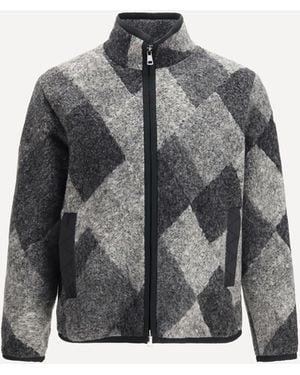 Moncler Cardigan Con Zip - Grigio