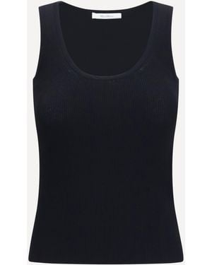 Max Mara Ribbed Jersey Tank Top - Black