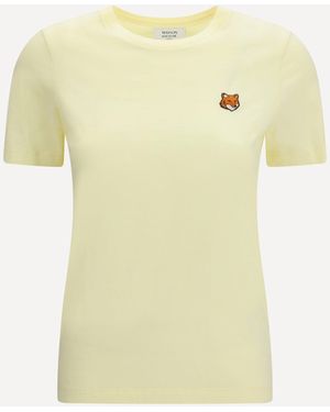 Maison Kitsuné Fox Head Regular T-Shirt - Yellow