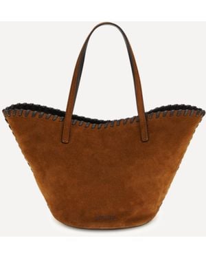 STAUD Suede Caro Handbag - White