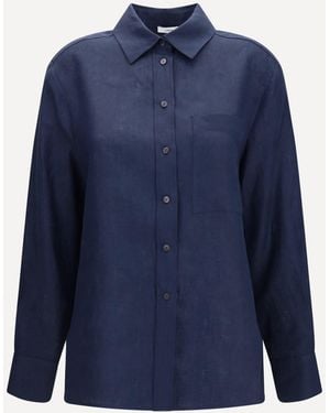 Lardini Long-Sleeved Linen Shirt - Blue