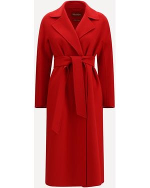 Max Mara Wool Cashmere And Silk Wrap Coat - Red