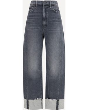 Mother Half Pipe Flood Cuff Fray Jeans - Blue