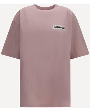 Balenciaga Logo-Print T-Shirt - Pink