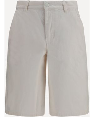 Ami Paris Wide Twill Cotton Shorts - Grey