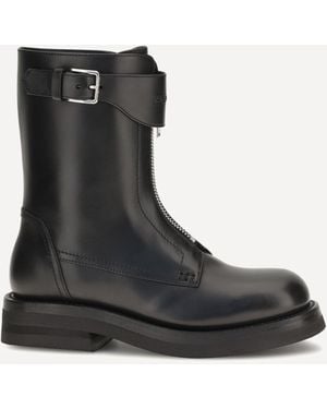 McQueen Leather Boots - Black
