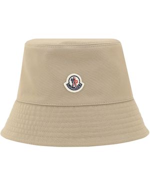 Moncler Cappello A Secchiello Logato - Neutro