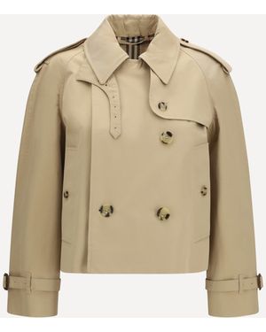 Burberry Mayfair Cropped Trench Jacket - Natural