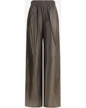 Petar Petrov Wide Leg Leather Pants - Brown