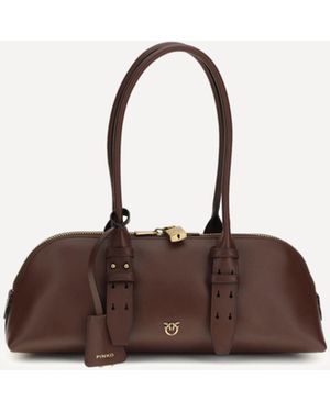 Pinko Large Bowling Baguette Shoulder Bag - Brown