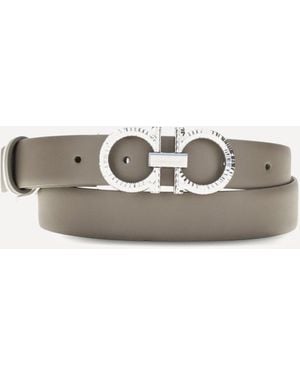 Ferragamo Reversible And Adjustable Gancini Belt - White
