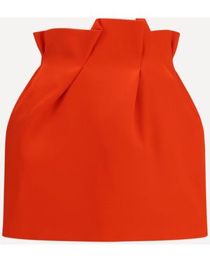 Magda Butrym Silk Mini Skirt With Ruffled Waist - Red