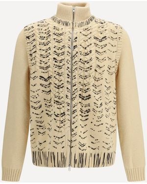 Margiela Cardigan Con Zip - Bianco