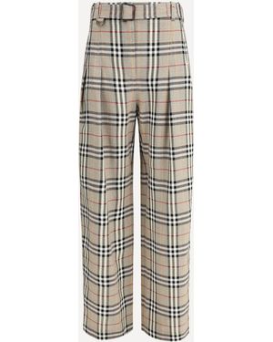 Burberry Check Archive Trousers - White