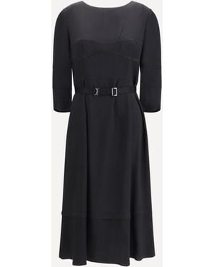 Prada Wool And Silk Midi Dress - Black