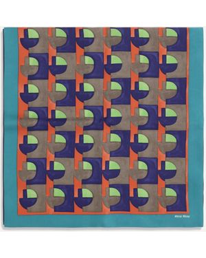Miu Miu Geometric Print Scarf - Blue