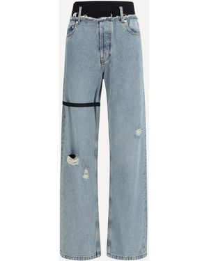 ALAINPAUL High-Waisted Jeans With Elastic - Blue