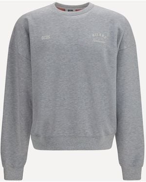 Gcds Crewneck Sweatshirt With Back Logo - Gray