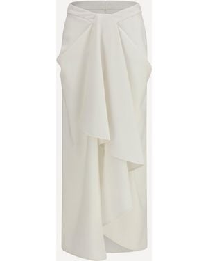 Givenchy Long Draped Wool And Mohair Skirt - White