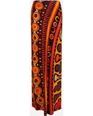 PUCCI Satin Skirt With Solei Print - Red