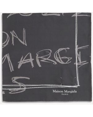 Margiela Numerical Silk Scarf - Grey
