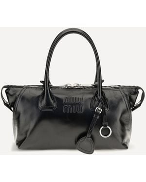 Miu Miu Glossy Leather Handbag - Black