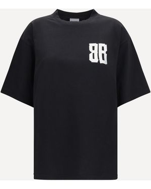 Balenciaga Glitter Logo T-Shirt - Black