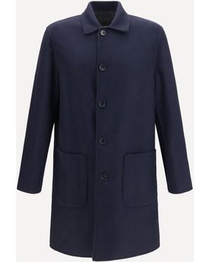 Etro Soho Reversible Wool-Blend Coat - Blue