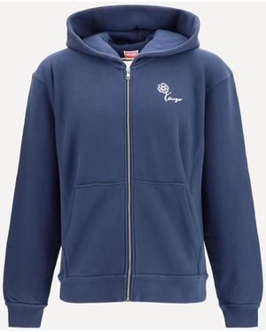 KENZO Tulip Zip Hoodie - Blue