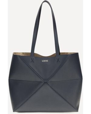 Loewe Borsa Tote Puzzle Fold Media - Blu