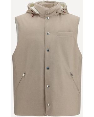 Brunello Cucinelli Wool Down Vest - Natural