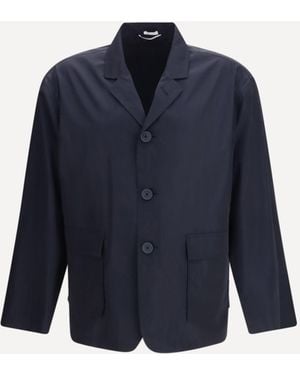Thom Browne Packable Logo Print Jacket - Blue